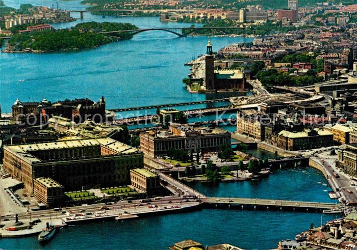Stockholm Slottet och Stadshuset Fliegeraufnahme