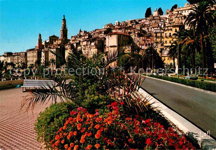 Menton Alpes Maritimes Avenue Porte de France et la Vieille Ville