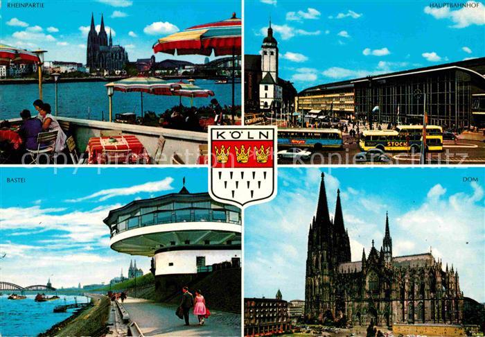 Koeln Rhein Hauptbahnhof Rheinpartie Bastei Dom