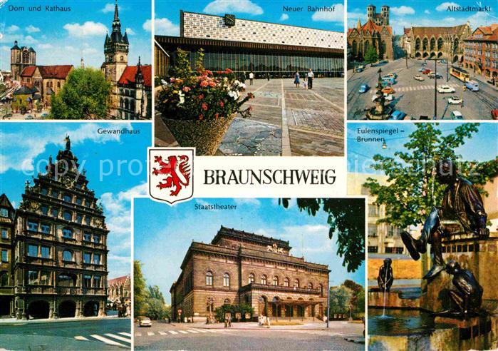 BRAUNSCHWEIG  CITY Dom und Rathaus Neuer Bahnhof Altstadtmarkt Gewandhaus Staats