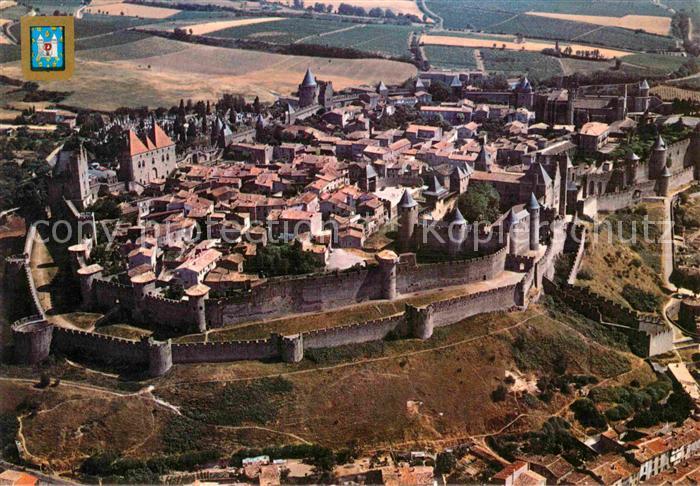 Carcassonne Cite Medievale Vue generale aerienne