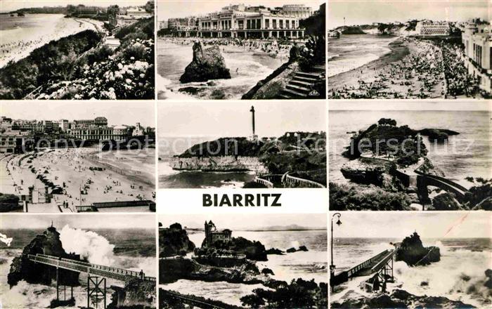 Biarritz Pyrenees Atlantiques Plage Casino Phare Jardins Rocher de la Vierge Por