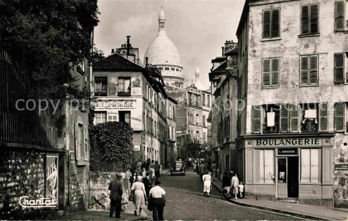 Paris Rue Norvino et Basilique du Sacre Coeur de Montmartre