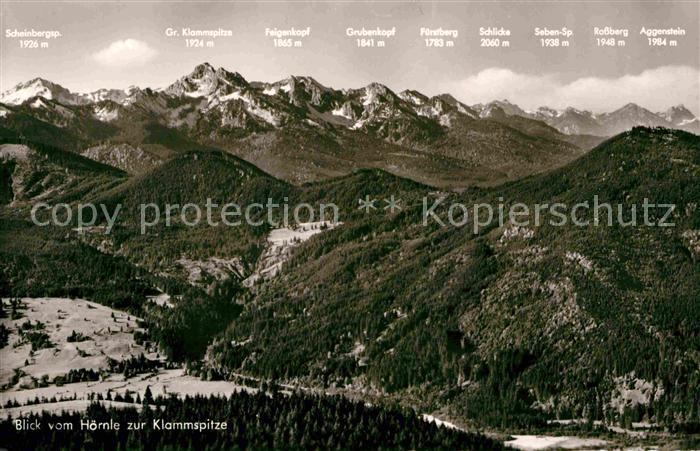 Bad Kohlgrub Blick vom Hoernle zur Klammspitze Allgaeuer Alpen