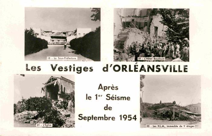 Orleansville Les vestiges apres le séisme de Septembre 1954 Sous Prefecture Hote