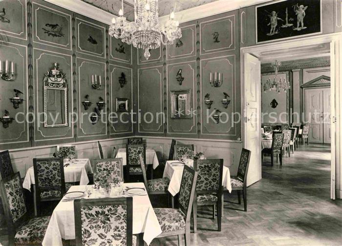 Rammenau Barockschloss Vogelzimmer Schlossrestaurant Original Handabzug