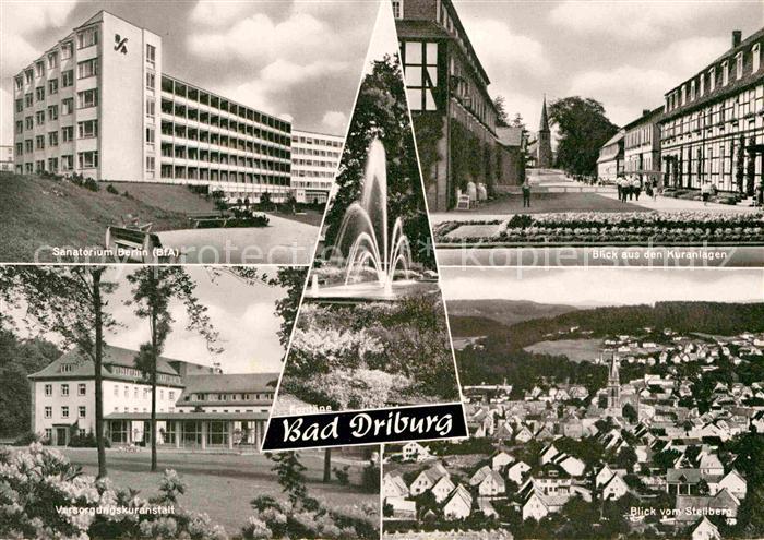 Bad Driburg Sanatorium Kuranlagen Fontaene Versorgungskuranstalt Blick vom Stell