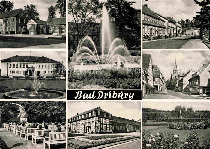 Bad Driburg Teilansichten Kurhotel Springbrunnen Kurpark Konzertpavillon