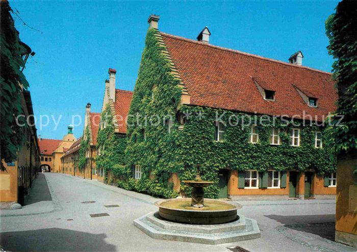Augsburg Fuggerei aelteste Sozialsiedlung der Welt Brunnen