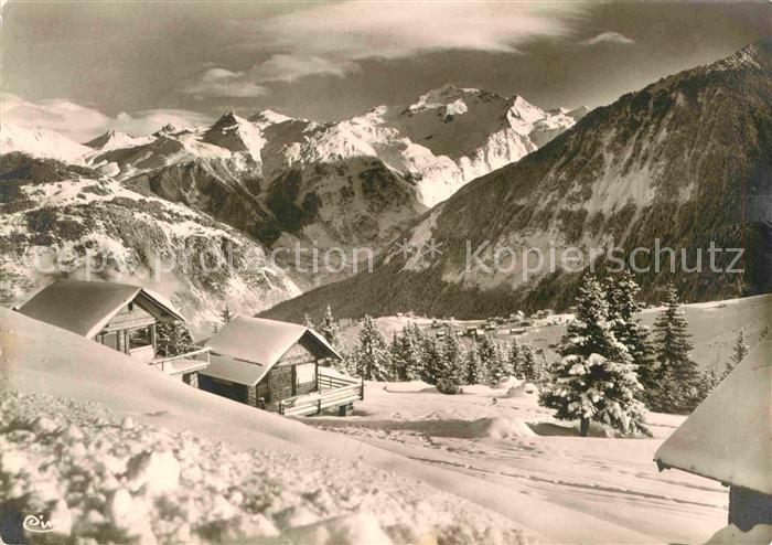 Valloire Savoie Neige et soleil Winterpanorama Alpen