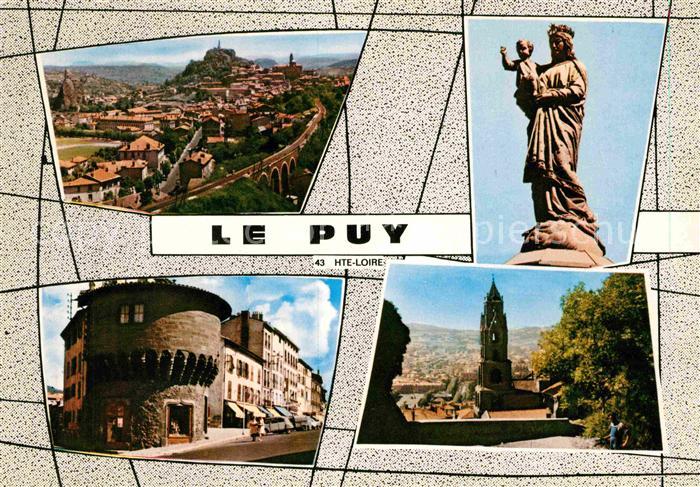 Le Puy-en-Velay Panorama Viaduc Monument Statue Eglise