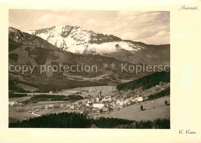Mariazell Steiermark Gesamtansicht mit Alpenpanorama