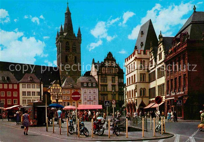 TRIER  CITY Hauptmarkt mit Steipe und St Gangolph Kirche