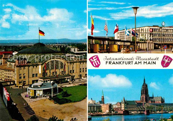 Frankfurt Main Internationale Messestadt Fahnen Hauptbahnhof Dom