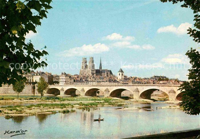 Orleans Loiret Vue generale Pont Cathedrale