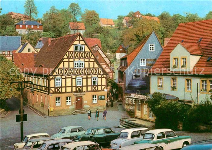 Hohnstein Saechsische Schweiz Marktplatz Fachwerkhaus
