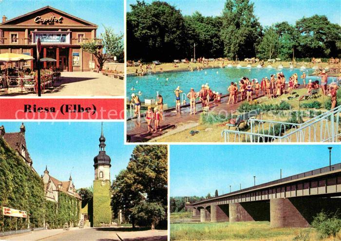 Riesa Sachsen Filmtheater Capitol Freibad Rathaus Neue Elbbruecke