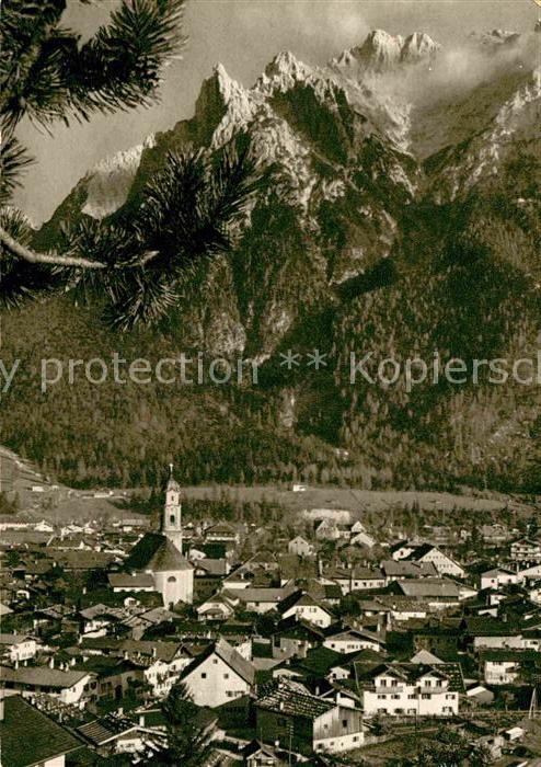 Mittenwald Bayern gegen Karwendelgebirge Huber Karte Nr 6006