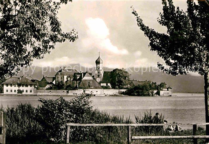 Wasserburg Bodensee Blick vom Malerwinkel Alpen