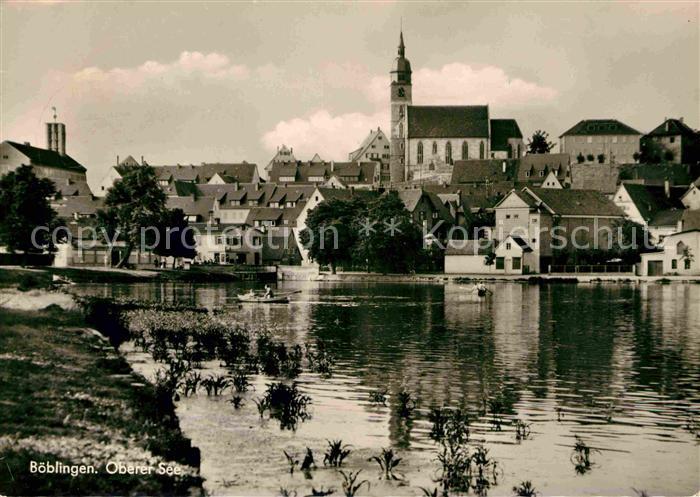 Boeblingen Oberer See mit Blick zur Kirche