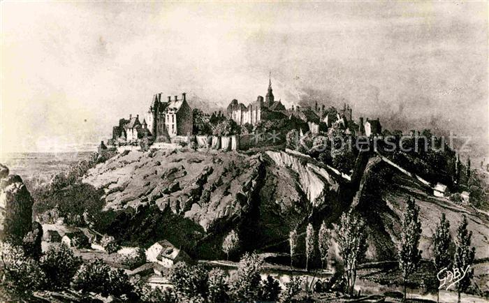 Sainte-Suzanne Mayenne Cite Feodale d apres une vieille gravure Kuenstlerkarte