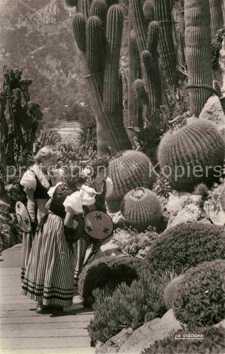 Monaco Plantes exotiques et Costumes Monegasques Kakteen Trachten