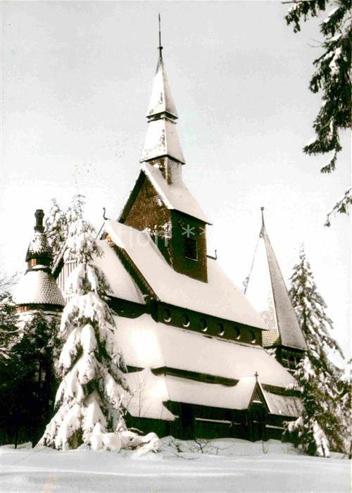Hahnenklee-Bockswiese Harz Gustav Adolf Kirche Nordische Stabkirche im Winter