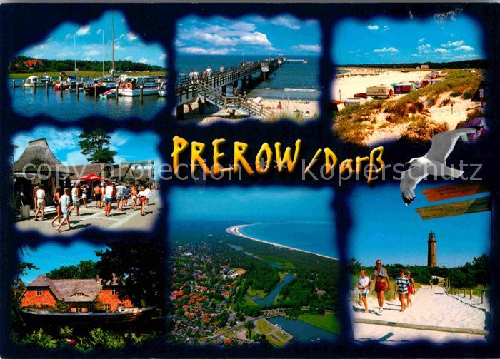 Prerow Ostseebad Hafen Strand Seebruecke Ortsmotiv Leuchtturm Fliegeraufnahme