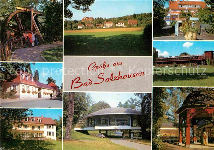 Bad Salzhausen Teilansichten Kurhaus Sanatorium Wasserrad