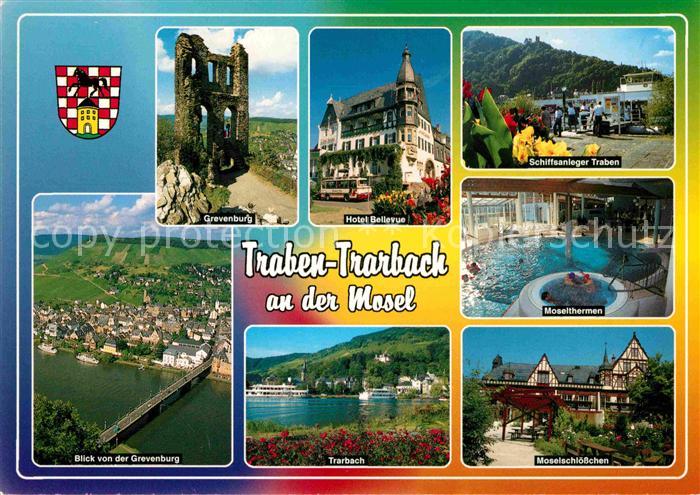 Traben-Trarbach Grevenburg Ruine Hotel Bellevue Schiffsanleger Moselthermen Brue