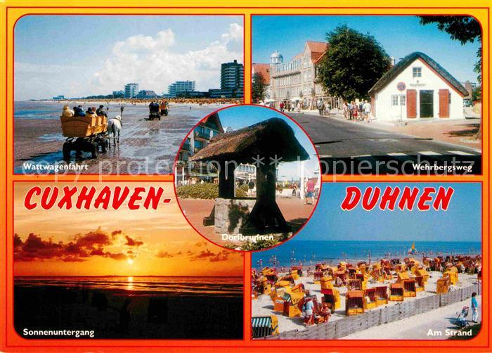 Duhnen Nordsee Wattwagen Wehrbergsweg Dorfbrunnen Sonnenuntergang Strand