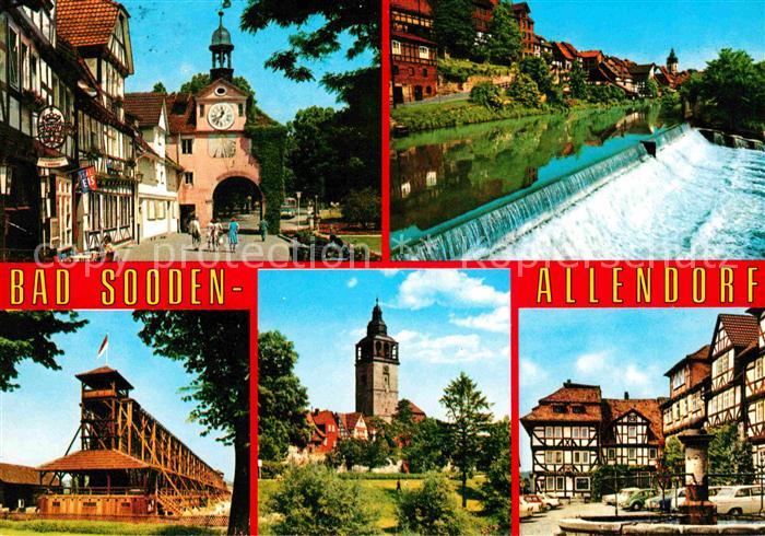 Bad Sooden-Allendorf Torbogen Werra Wehr Saline Kirche Marktplatz Brunnen Fachwe