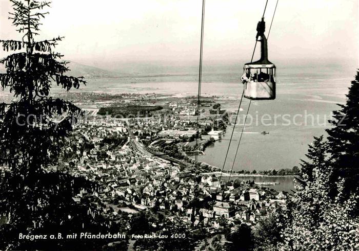Bregenz Vorarlberg mit Pfaenderbahn Bodensee