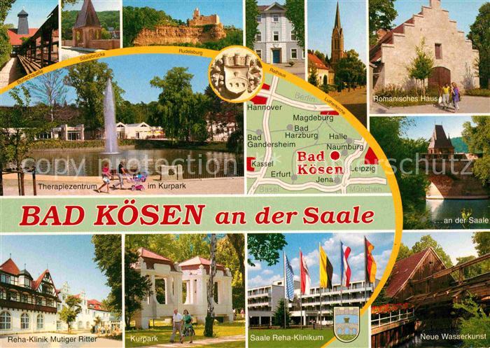Bad Koesen Borlachquelle Bruecke Rudelsburg Romanisches Haus Rehaklinik Kurpark