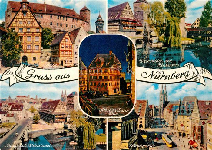 NueRNBERG  CITY Burg Albrecht Duerer Haus Weinstadel Henkersteg Koenigstrasse