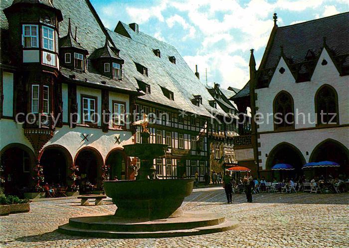 GOSLAR Harz Niedersachsen Marktbrunnen Altstadt Fachwerkhaus Gaststaette Restaur