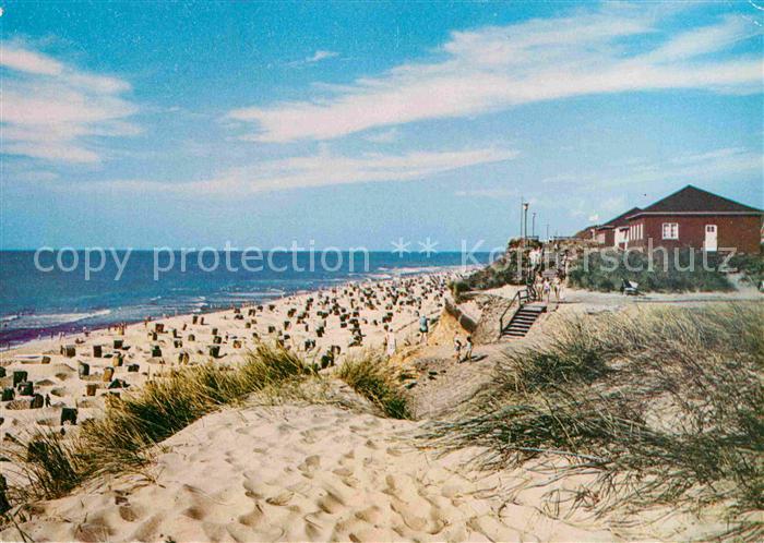 Wenningstedt Sylt Strand mit Duenen am Roten Kliff