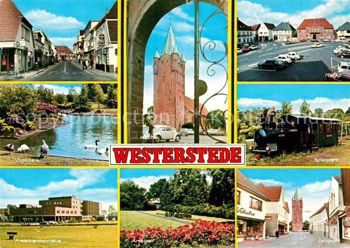 Westerstede Langestrasse Kirche Markt Spielplatz Dampflokomotive Park Anlagen Kr