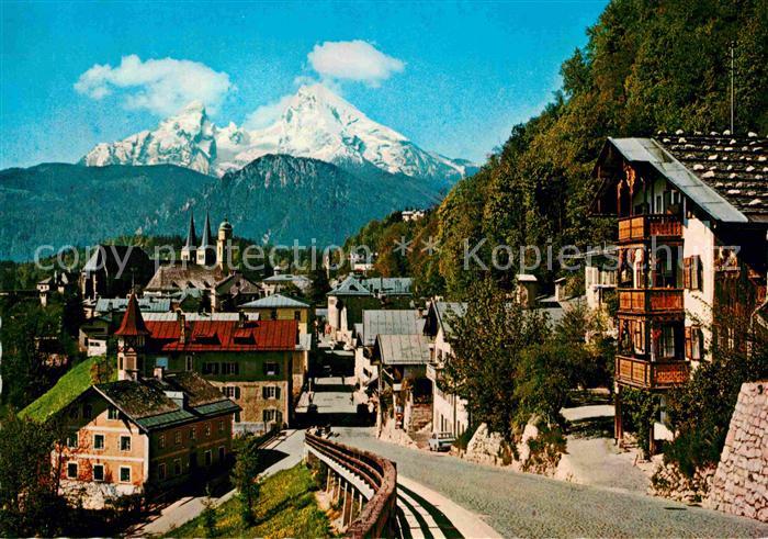BERCHTESGADEN Bayern Ortsansicht mit Blick zum Watzmann Berchtesgadener Alpen