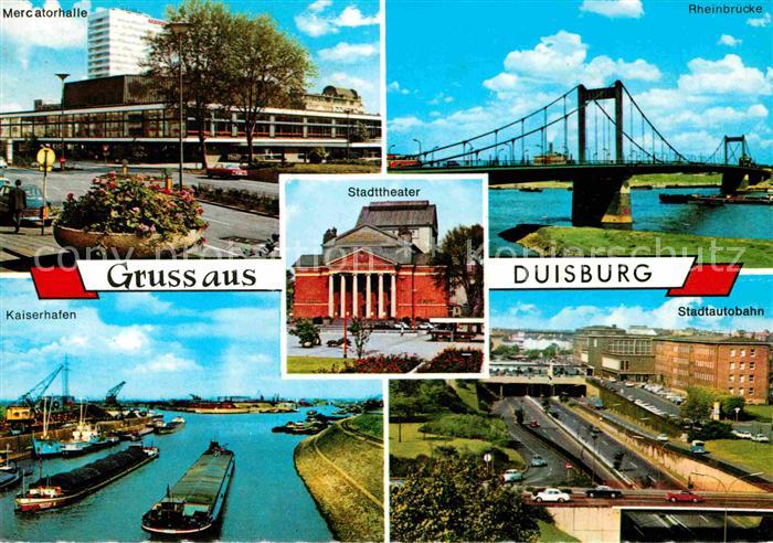 Duisburg Ruhr Mercatorhalle Theater Rheinbruecke Stadtautobahn Kaiserhafen Frach