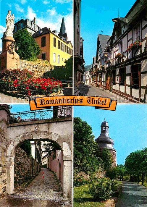Unkel Rhein Teilansichten Gasse Fachwerkhaeuser Denkmal Gefaengnisturm Stadtmaue