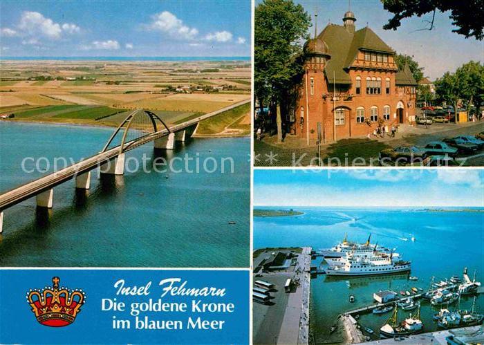 Insel Fehmarn Die goldene Krone im blauen Meer Fehmarnsundbruecke Hafen Faehre F
