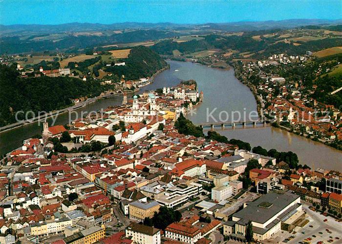 PAssAU Bayern Dreifluessestadt Fliegeraufnahme