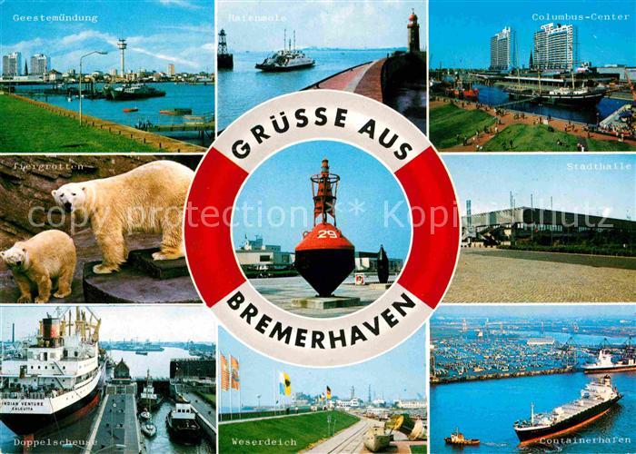 Bremerhaven Geestemuendung Hafenmole Columbus Center Stadthalle Containerhafen T