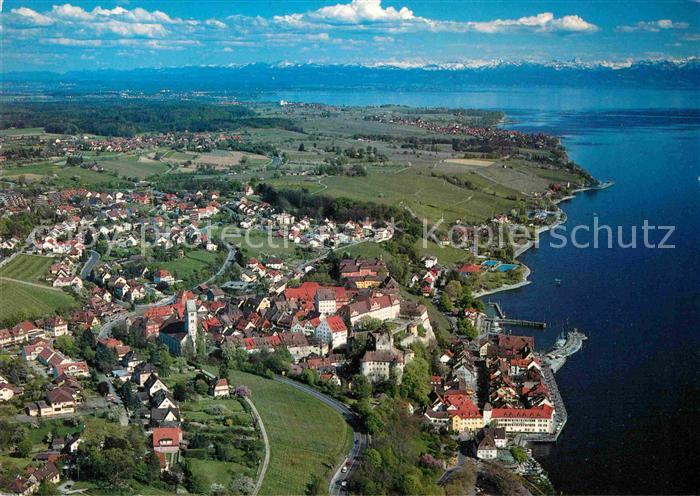 Meersburg Bodensee Alpenkette Fliegeraufnahme