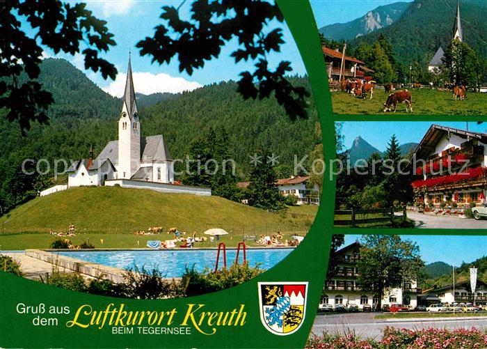 Kreuth Tegernsee Teilansichten Heilklimatischer Kurort Schwimmbad Kirche
