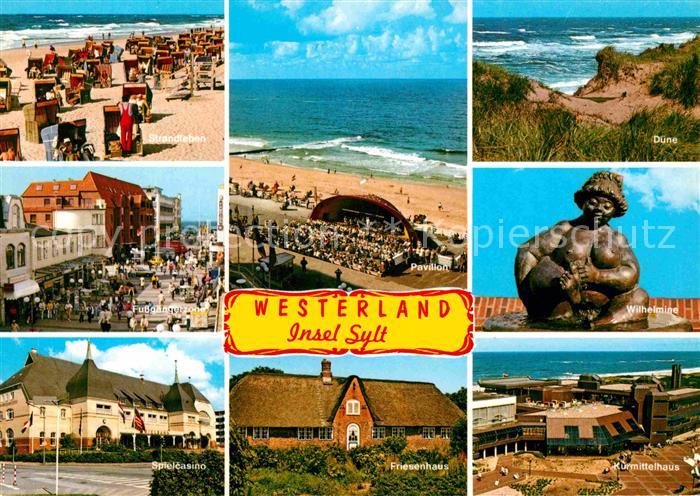 Westerland Sylt Strand Konzertpavillon Fussgaengerzone Spielcasino Friesenhaus K