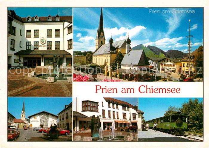 Prien Chiemsee Rathaus Kirche Platz Brunnen Eisenbahn Kneipp Luftkurort