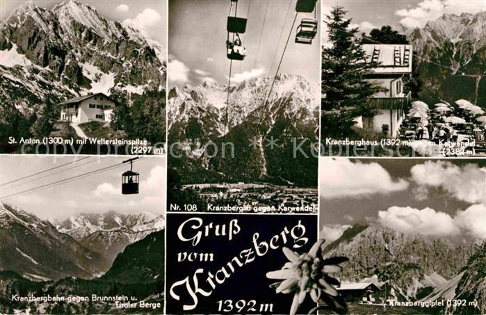 Kranzberghaus Karwendelgebirge Bergbahn Tiroler Berge St Anton mit Wettersteinsp