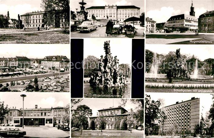 ERLANGEN Bayern Schloss Hugenottenbrunnen Kunstbrunnen Platz Schlossgarten Unive